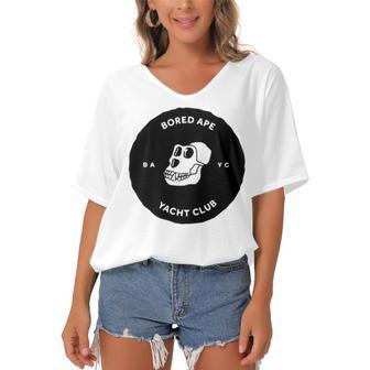 Bored Ape Yacht Club Nft Club Women's Bat Sleeves V-Neck Blouse | Favorety UK