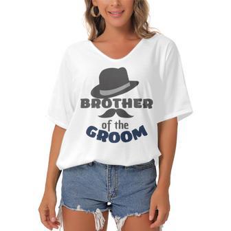 Brother Of The Groom Matching Bridal Party For Family Women's Bat Sleeves V-Neck Blouse | Favorety DE