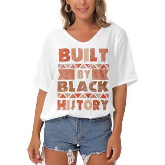 Built By Black History African American Pride Women's Bat Sleeves V-Neck Blouse | Favorety