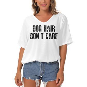 Dog Hair Dont Care Women's Bat Sleeves V-Neck Blouse | Favorety AU