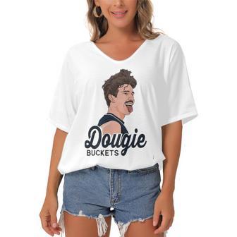 Dougie Buckets Women's Bat Sleeves V-Neck Blouse | Favorety AU