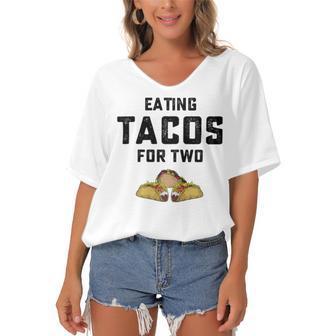 Eating Tacos For Two Women's Bat Sleeves V-Neck Blouse | Favorety DE