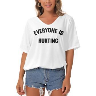 Everyone Is Hurting Women's Bat Sleeves V-Neck Blouse | Favorety AU