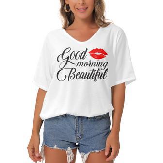 Good Morning Beautiful Women's Bat Sleeves V-Neck Blouse | Favorety CA