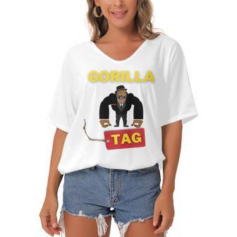 Gorilla Tag Pfp Maker Gorilla Tag Classic Women's Bat Sleeves V-Neck Blouse | Favorety UK