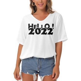 Hello V3 Women's Bat Sleeves V-Neck Blouse | Favorety UK