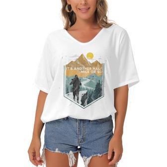 Hiking With My Puppy Good Day So Wave Women's Bat Sleeves V-Neck Blouse | Favorety AU