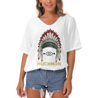 Huchnon Native American Tribe V5 Women's Bat Sleeves V-Neck Blouse | Favorety AU