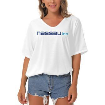 Meet Me At The Nassau Inn Wildwood Crest New Jersey V2 Women's Bat Sleeves V-Neck Blouse | Mazezy