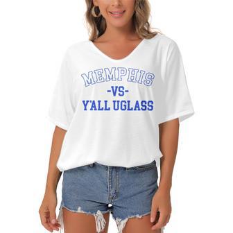 Memphis Vs Yall Uglass Women's Bat Sleeves V-Neck Blouse | Favorety UK