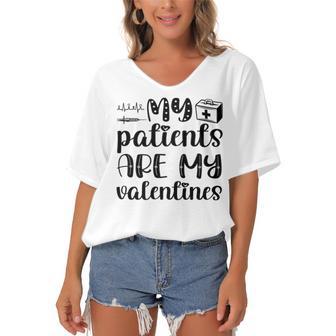 My Patients Are My Valentines 141 Trending Shirt Women's Bat Sleeves V-Neck Blouse | Favorety