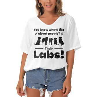 Official Professional Labrador Groomer Women's Bat Sleeves V-Neck Blouse | Favorety AU