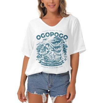 Ogopogo - Cryptids Club Case File 298 191 Trending Shirt Women's Bat Sleeves V-Neck Blouse | Favorety AU