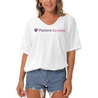 Patient Access Women's Bat Sleeves V-Neck Blouse | Favorety