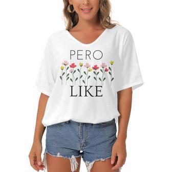 Pero Like Women's Bat Sleeves V-Neck Blouse | Favorety CA