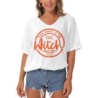 Proud Member Of The Bad Witch Club Circle Basic Women's Bat Sleeves V-Neck Blouse | Favorety DE