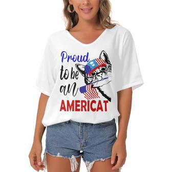 Proud To Be An Americat 807 Shirt Women's Bat Sleeves V-Neck Blouse | Favorety UK