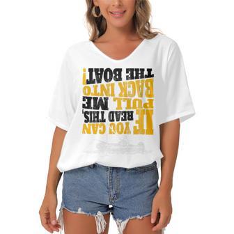 Pull Me Back Into The Boat Funny 453 Shirt Women's Bat Sleeves V-Neck Blouse | Favorety UK