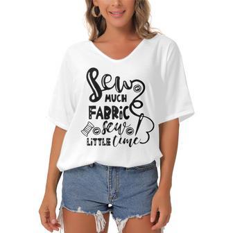 Sew Much Fabric Sew Little Time 729 Shirt Women's Bat Sleeves V-Neck Blouse | Favorety UK