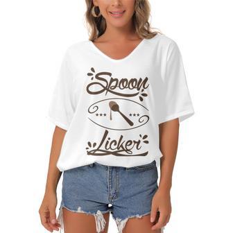 Spoon Licker 105 Trending Shirt Women's Bat Sleeves V-Neck Blouse | Favorety UK