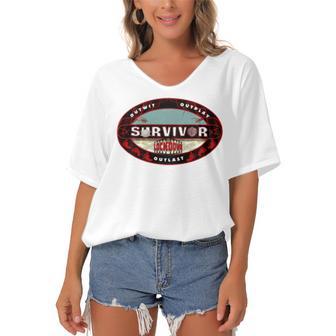 Survivor Women's Bat Sleeves V-Neck Blouse | Favorety AU