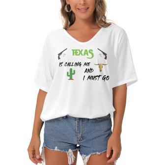 Texas Calling Me I Must Go - Idea Women's Bat Sleeves V-Neck Blouse | Favorety AU