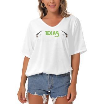 Texas Calling Me I Must Go Women's Bat Sleeves V-Neck Blouse | Favorety