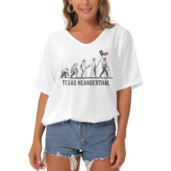 Texas Neanderthal Thinking Women's Bat Sleeves V-Neck Blouse | Favorety DE