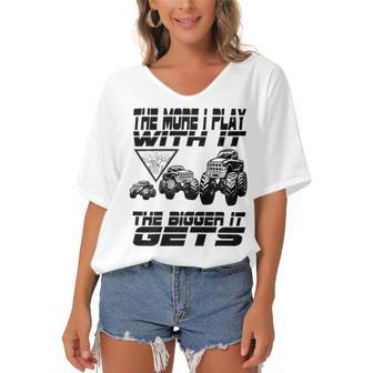 The More I Play With It The Bigger It Gets Play Big Women's Bat Sleeves V-Neck Blouse | Favorety AU