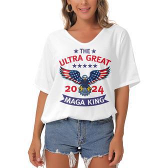 The Ultra Great Mega King Women's Bat Sleeves V-Neck Blouse | Favorety CA