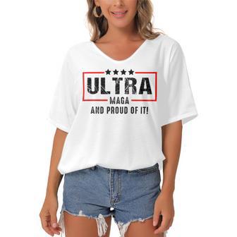 Ultra Maga And Proud Of It A Ultra Maga And Proud Of It V2 Women's Bat Sleeves V-Neck Blouse | Favorety DE