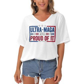 Ultra Maga And Proud Of It A Ultra Maga And Proud Of It V4 Women's Bat Sleeves V-Neck Blouse | Favorety DE