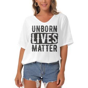 Unborn Lives Matter Women's Bat Sleeves V-Neck Blouse | Favorety UK