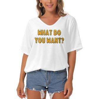 What Do You Want Gotye Fans Gift Women's Bat Sleeves V-Neck Blouse | Mazezy
