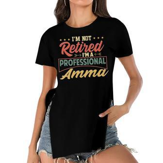 Amma Grandma Gift Im A Professional Amma Women's Short Sleeves T-shirt With Hem Split - Seseable