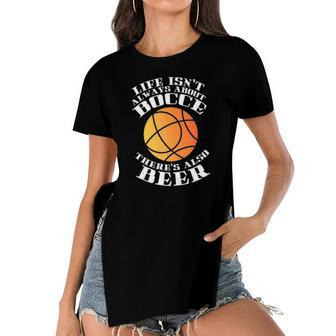 Beer & Bocce Ball Beer Lover Women's Short Sleeves T-shirt With Hem Split | Mazezy