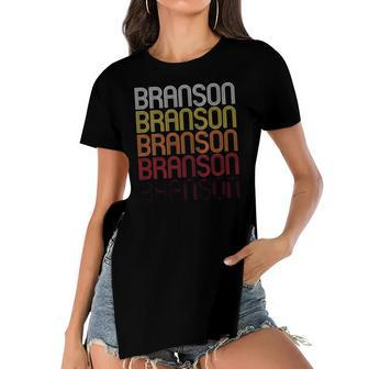 Branson Mo Vintage Style Missouri Women's Short Sleeves T-shirt With Hem Split | Mazezy
