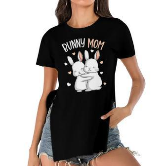 Bunny Mom Rabbit Love Girls Womens Women's Short Sleeves T-shirt With Hem Split | Mazezy