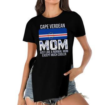 Cape Verdean Mom Cape Verde Flag Design For Mothers Day Women's Short Sleeves T-shirt With Hem Split | Mazezy AU