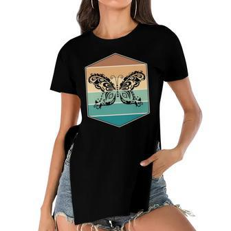 Caterpillar Butterfly Insect Gift Butterfly Women's Short Sleeves T-shirt With Hem Split | Mazezy