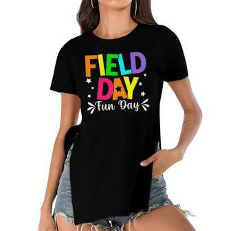 Field Day Fun Day School Trip Field Day Teacher Kids Women's Short Sleeves T-shirt With Hem Split | Mazezy