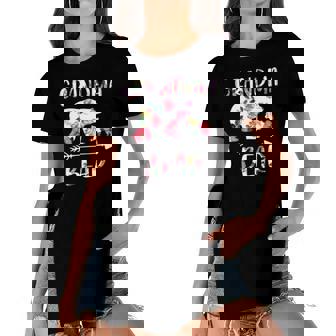 Floral Bear Matching Family Outfits Funny Grandma Bear Women's Short Sleeves T-shirt With Hem Split | Mazezy