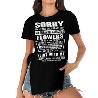 Flowers Name Gift Sorry My Heart Only Beats For Flowers Women's Short Sleeves T-shirt With Hem Split - Seseable