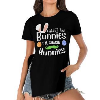 Forget The Bunnies Im Chasing Hunnies Funny Boys Easter Gift Women's Short Sleeves T-shirt With Hem Split | Favorety DE