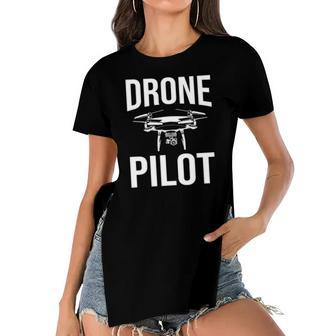 Funny Drone Pilot Design Men Women Drone Operator Rc Flight Women's Short Sleeves T-shirt With Hem Split | Mazezy CA