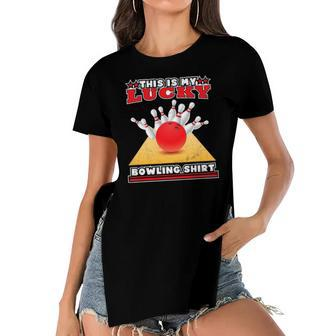Funny Lucky Bowling Lover Graphic For Women And Men Bowler Women's Short Sleeves T-shirt With Hem Split | Mazezy