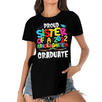 Funny Proud Sister Of A Class Of 2022 Kindergarten Graduate Women's Short Sleeves T-shirt With Hem Split | Mazezy