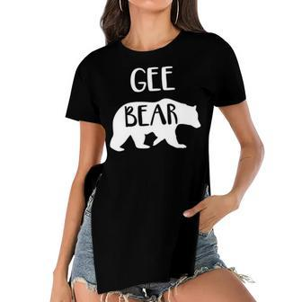 Gee Grandma Gift Gee Bear Women's Short Sleeves T-shirt With Hem Split - Seseable