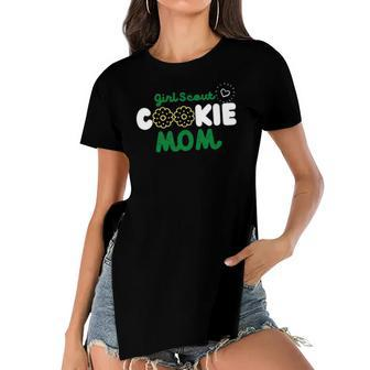 Girl Scout Cute Cookie Mom Women's Short Sleeves T-shirt With Hem Split | Mazezy