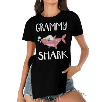 Grammy Grandma Gift Grammy Shark V2 Women's Short Sleeves T-shirt With Hem Split - Seseable
